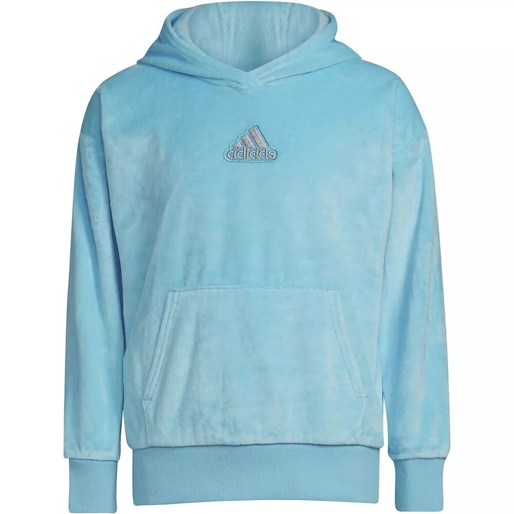 Adidas Originals AA3056 Girls Sz xl Velour Activewear Hoodie Pullover NWT Blue